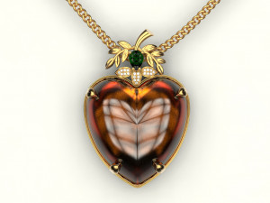 amber heart pendant Modelo de Impressão 3D