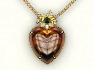 amber heart pendant 3D Print Model