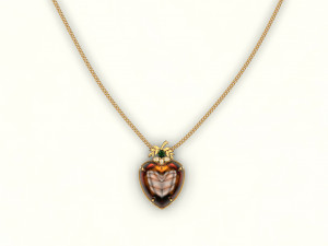 amber heart pendant Modelo de Impressão 3D