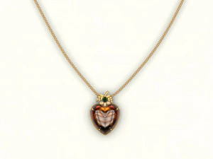amber heart pendant 3D Print Model