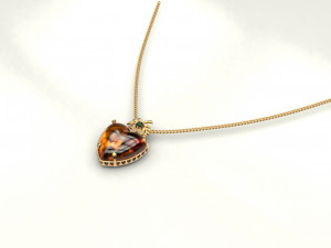 amber heart pendant Modelo de Impressão 3D
