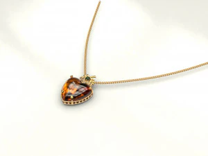 amber heart pendant 3D Print Model