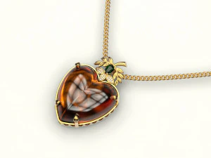 amber heart pendant 3D Print Model