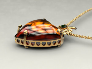 amber heart pendant Modelo de Impressão 3D