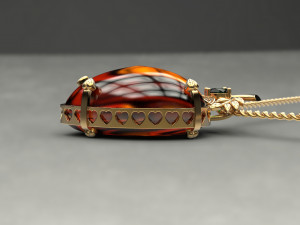 amber heart pendant Modelo de Impressão 3D