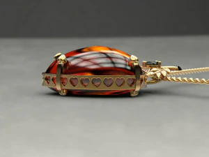amber heart pendant 3D Print Model