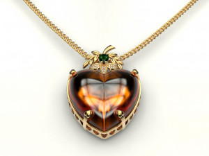 amber heart pendant Modelo de Impressão 3D