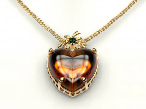 amber heart pendant 3D Print Model