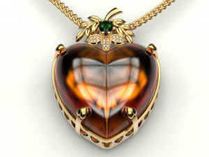 amber heart pendant Modelo de Impressão 3D