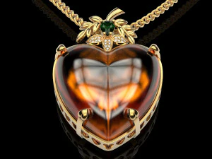 amber heart pendant 3D Print Model