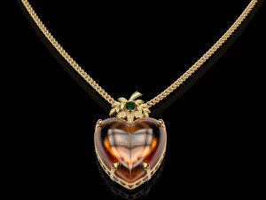 amber heart pendant Modelo de Impressão 3D