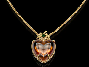 amber heart pendant 3D Print Model