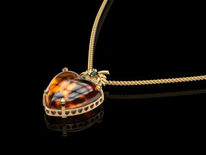 amber heart pendant 3D Print Model