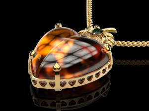 amber heart pendant Modelo de Impressão 3D