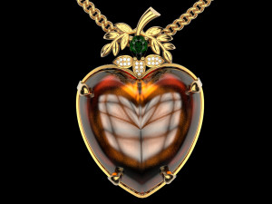 amber heart pendant Modelo de Impressão 3D