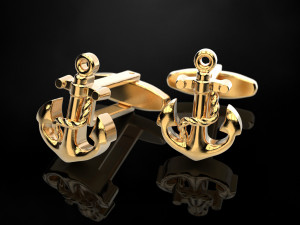 Cufflinks Anchor 3Dプリントモデル
