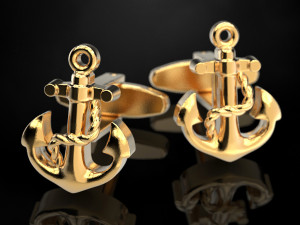 Cufflinks Anchor 3Dプリントモデル