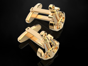 Cufflinks Anchor 3Dプリントモデル