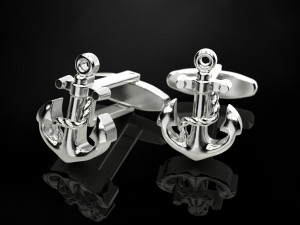 Cufflinks Anchor 3Dプリントモデル