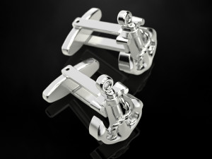 Cufflinks Anchor 3Dプリントモデル