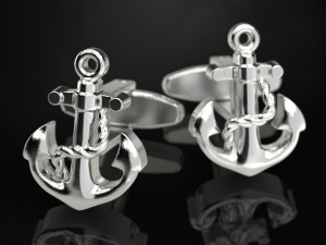 Cufflinks Anchor 3Dプリントモデル