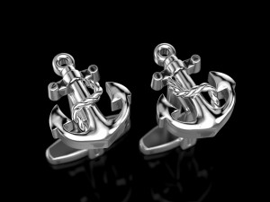 Cufflinks Anchor 3Dプリントモデル