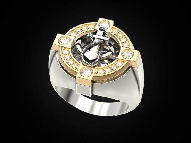 ring anchor 2 3Dプリントモデル .c4d .max .obj .3ds .fbx .stl .blend 