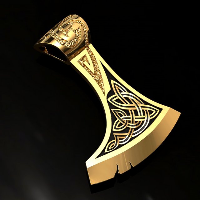 pendant axe 3D 프린트 모델 .c4d .max .obj .3ds .fbx .stl .blend 