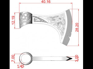 pendant axe 3D 프린트 모델