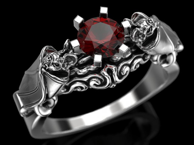 bat engagement ring 3D 打印模型 .c4d .max .obj .3ds .fbx .stl .blend