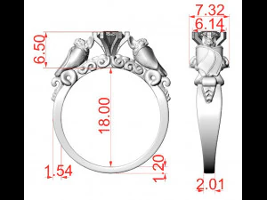 обручальное кольцо летучая мышь 3D Принт Модель
