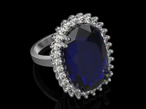 big sapphire ring 3D Print Model