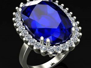 big sapphire ring Model do druku 3D