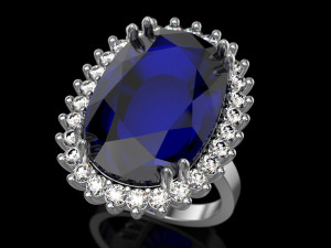 big sapphire ring Modelo de Impressão 3D