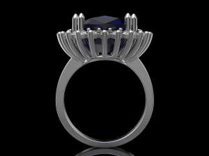 big sapphire ring 3D Print Model