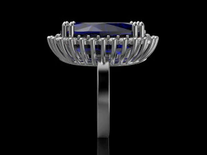 big sapphire ring 3D Print Model