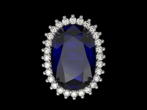big sapphire ring 3D Print Model