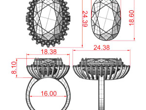 big sapphire ring Modelo de Impressão 3D
