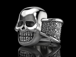 biker ring with a skull 3D Print Model