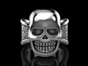 biker ring with a skull 3D Print Model