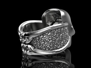biker ring with a skull 3D Print Model
