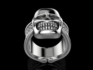 biker ring with a skull 3D Print Model