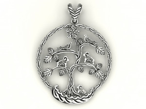 bird tree of life pendant 3D Baskı Modeli