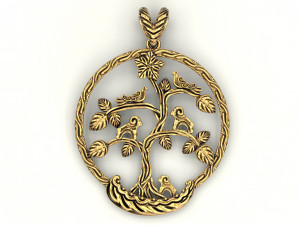 bird tree of life pendant 3D Baskı Modeli