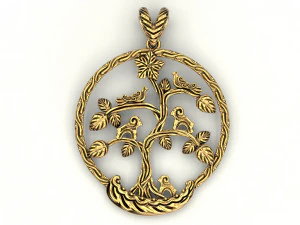bird tree of life pendant 3D Print Model