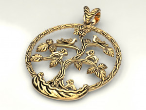 bird tree of life pendant 3D Baskı Modeli