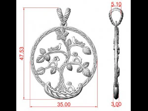 bird tree of life pendant 3D Print Model