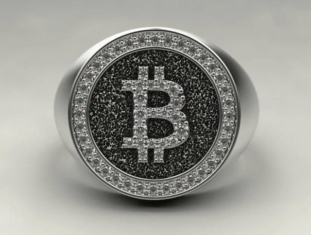 bitcoin ring 3D Print Model .c4d .max .obj .3ds .fbx .stl .blend 