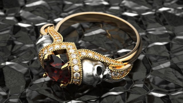 skull engagement ring Modèles 3D en vedette .c4d .max .obj .3ds .fbx .stl .blend 