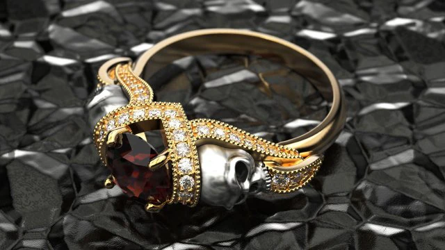 skull engagement ring 3D Print Model .c4d .max .obj .3ds .fbx .stl .blend